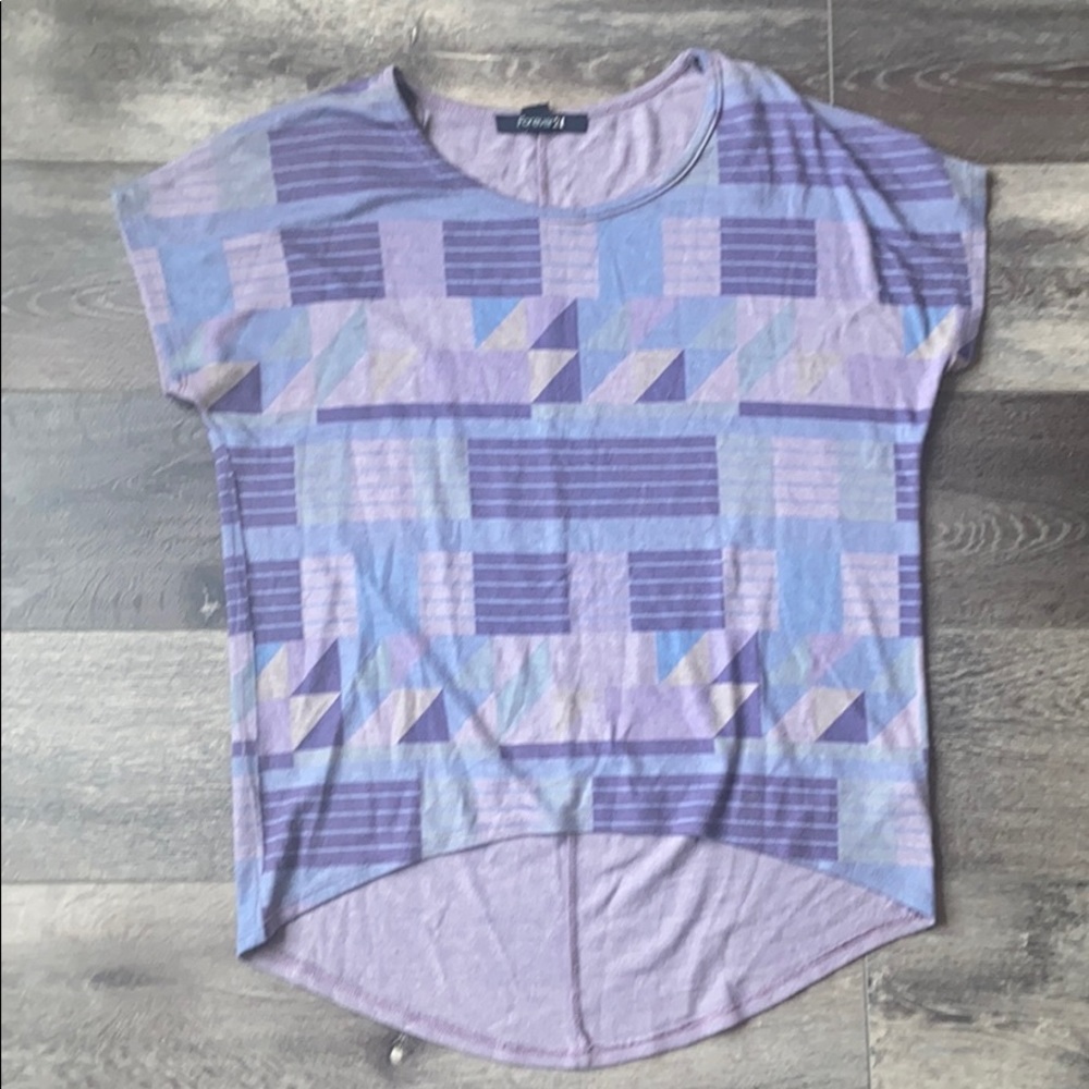 Purple Geometric High Low T